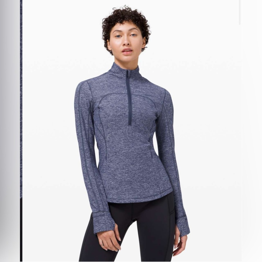 Lululemon Run Briskly 1/2 Zip Sweater in Heathered Cadet Blue - Women’s 8